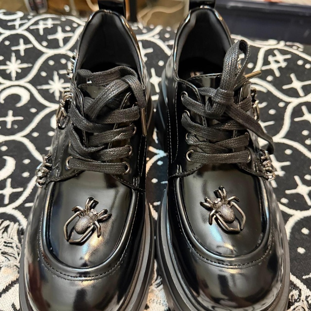 Killstar spider‎ charm oxford shoes size US 8 - Picture 3 of 5